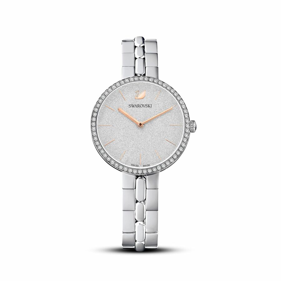 Ρολόι Crystalline Glam, Eλβετικής κατασκευής, Μεταλλικό μπρασελέ, Ασημί τόνος, Ανοξείδωτο ατσάλι