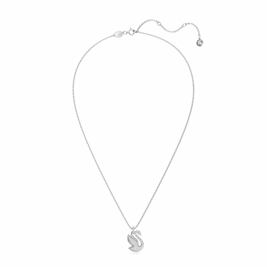 Μενταγιόν Swarovski Iconic Swan, Κύκνος, Mεσαίο, Λευκό, Επιμετάλλωση ροδίου - Image 2