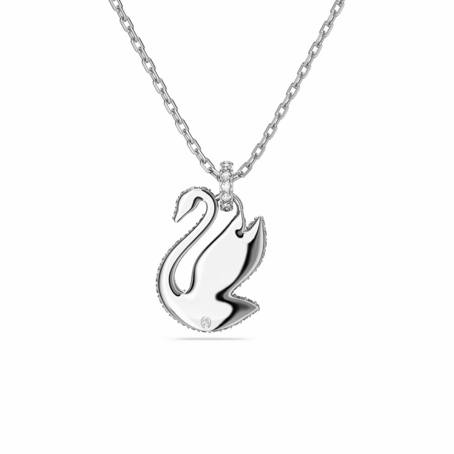 Μενταγιόν Swarovski Iconic Swan, Κύκνος, Mεσαίο, Λευκό, Επιμετάλλωση ροδίου - Image 4