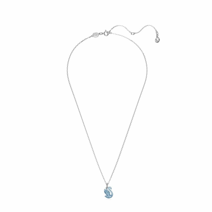 Μενταγιόν Swarovski Iconic Swan, Κύκνος, Mικρό, Μπλε, Επιμετάλλωση ροδίου - Image 2