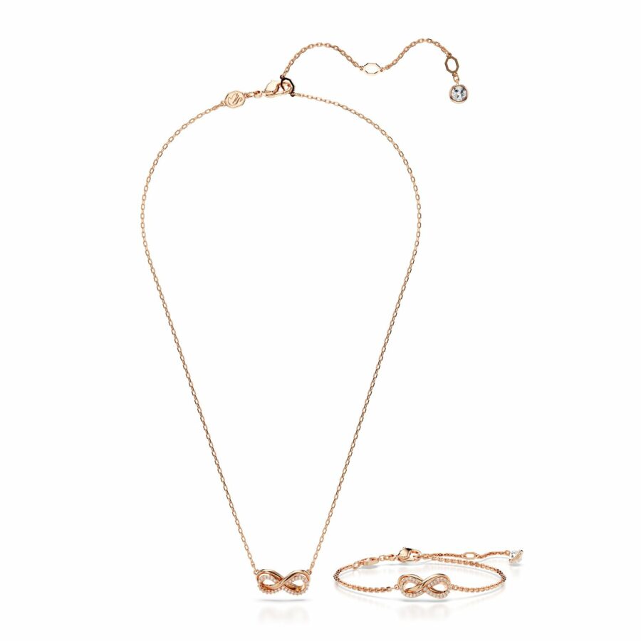 Σετ Swarovski Hyperbola, Άπειρο, Λευκό, Επιμετάλλωση σε ροζ χρυσαφί τόνο - Image 2