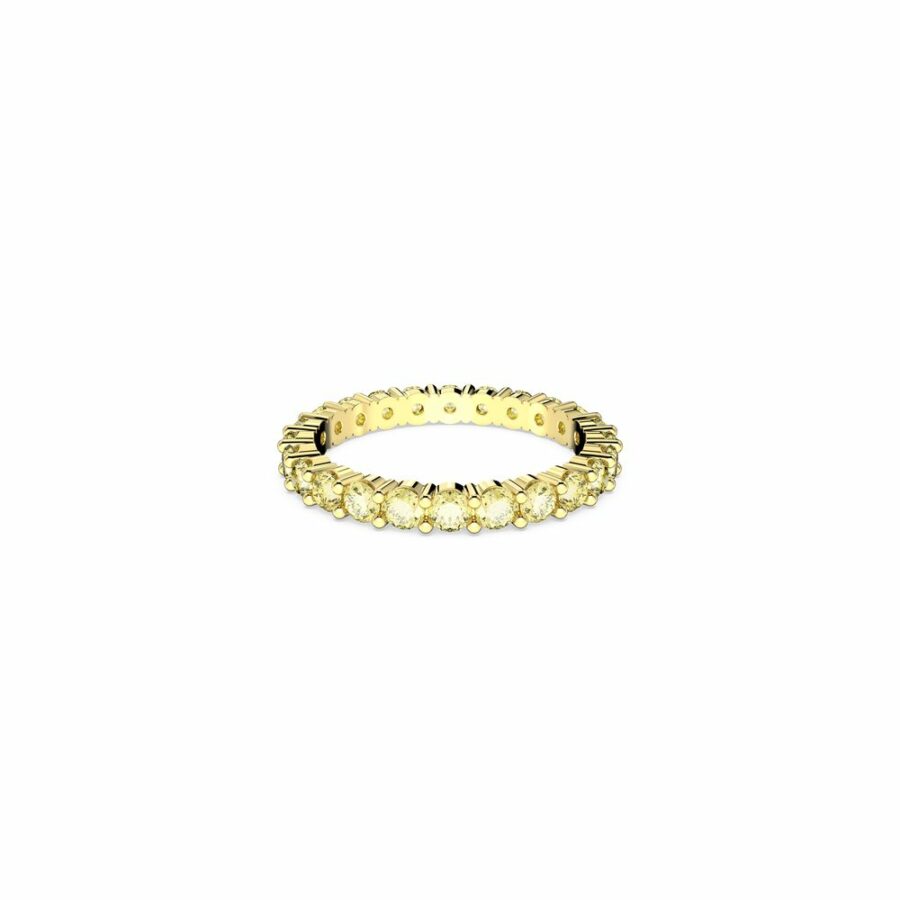Matrix ring, Round cut, Yellow, Gold-tone plated