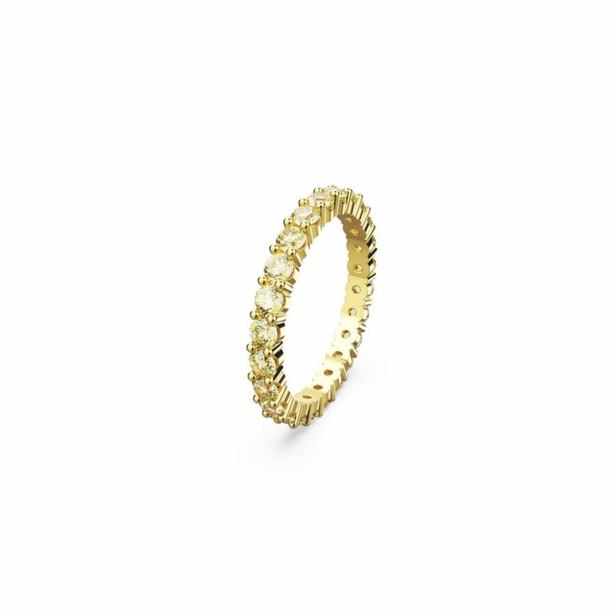 Matrix ring, Round cut, Yellow, Gold-tone plated - Image 4