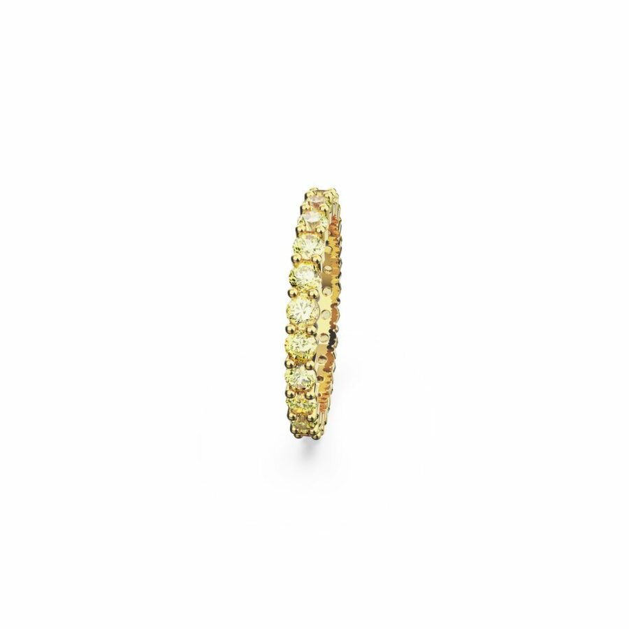Matrix ring, Round cut, Yellow, Gold-tone plated - Image 3