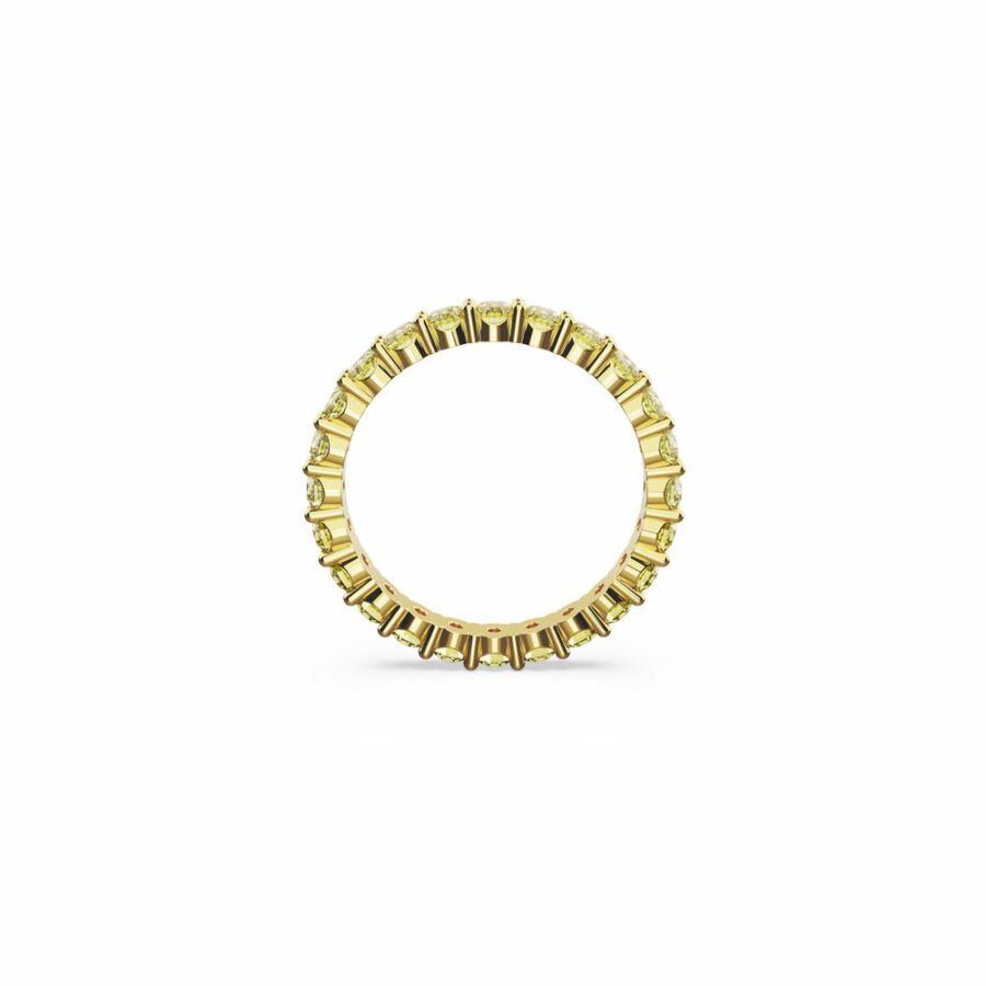 Matrix ring, Round cut, Yellow, Gold-tone plated - Image 2