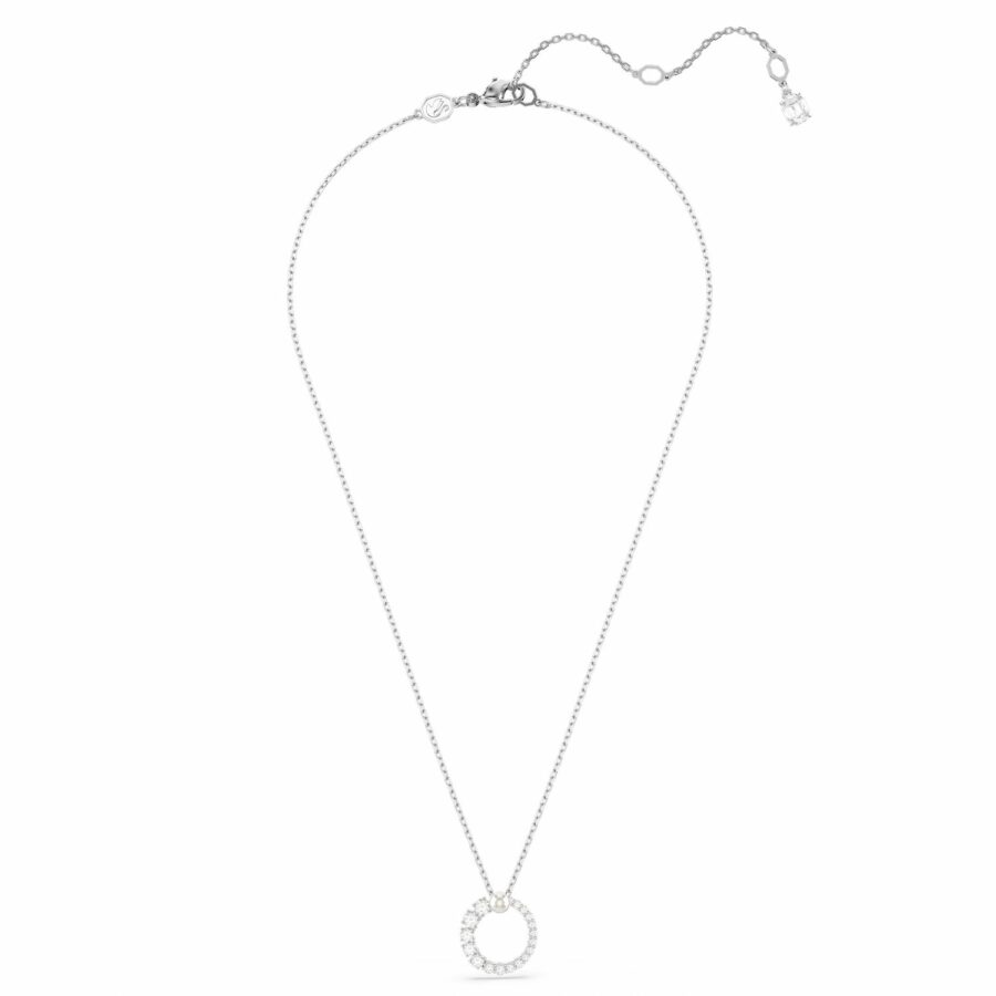 Μενταγιόν Matrix, Crystal pearl, Στρογγυλή κοπή, Λευκό, Επιμετάλλωση ροδίου - Image 2