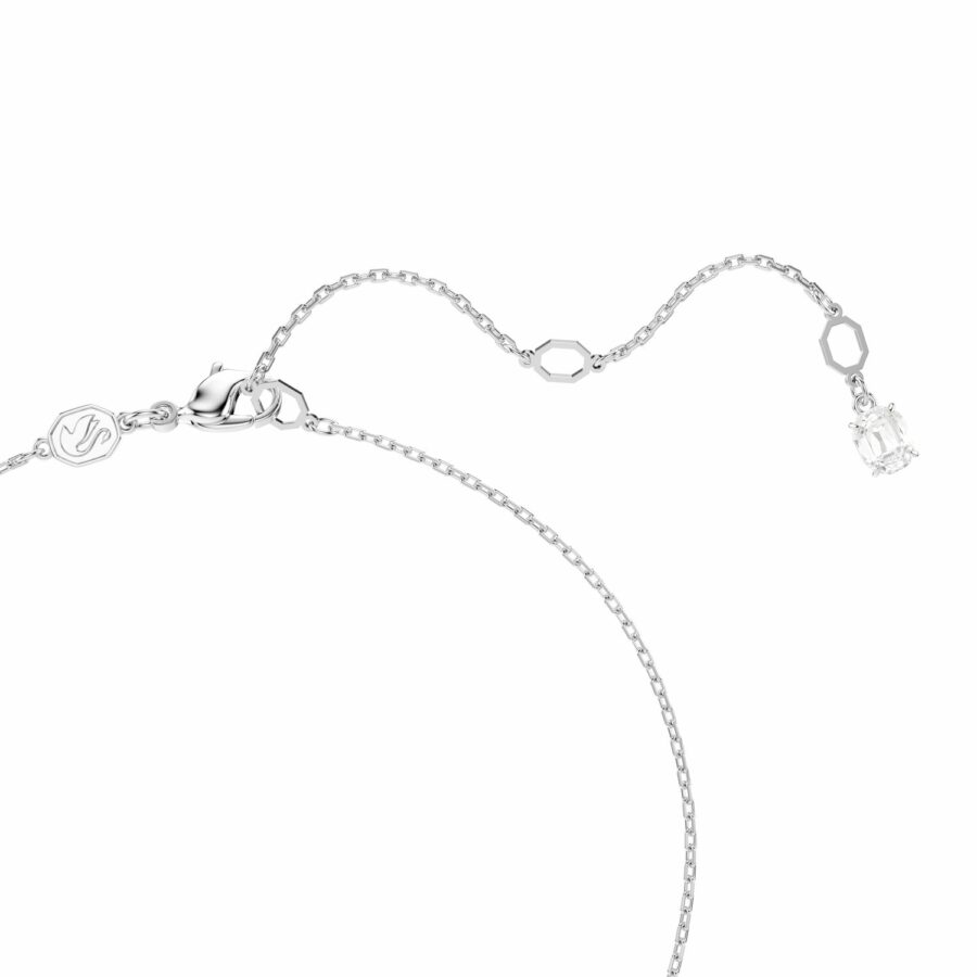 Μενταγιόν Matrix, Crystal pearl, Στρογγυλή κοπή, Λευκό, Επιμετάλλωση ροδίου - Image 2