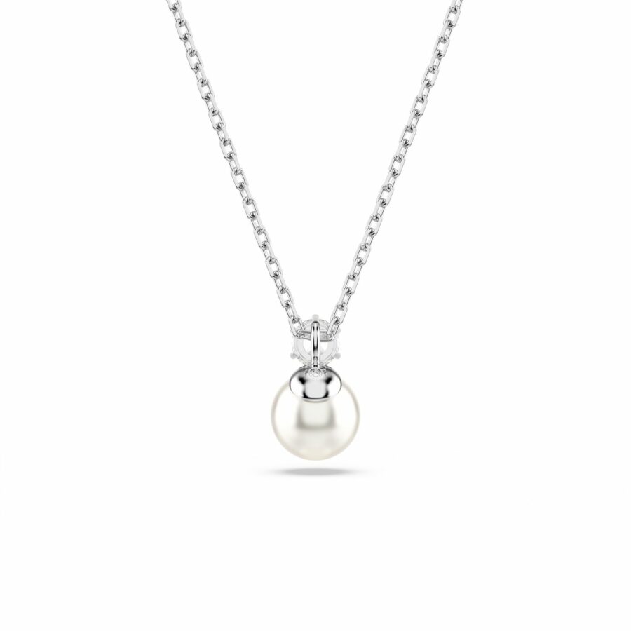 Μενταγιόν Matrix, Crystal pearl, Στρογγυλή κοπή, Λευκό, Επιμετάλλωση ροδίου - Image 4