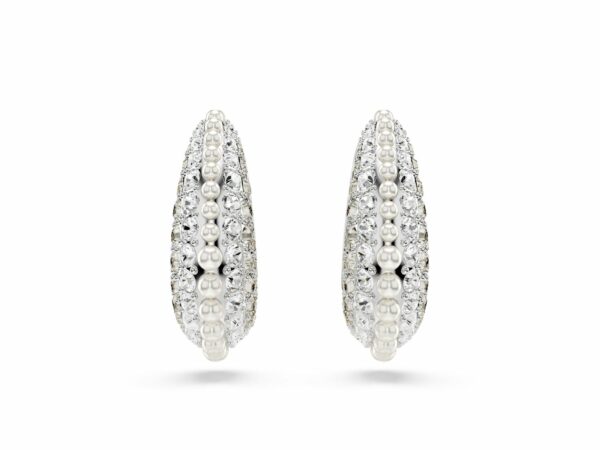 Σκουλαρίκια-σταγόνα Sublima, Crystal pearl, Στρογγυλή κοπή, Mικρά, Λευκά, Επιμετάλλωση ροδίου