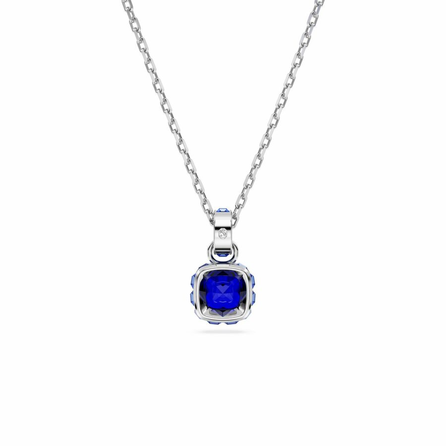 Μενταγιόν Birthstone, Τετράγωνη κοπή, Σεπτέμβριος, Μπλε, Επιμετάλλωση ροδίου - Image 4