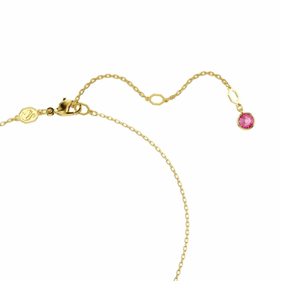 Μενταγιόν Gema, Μικτές κοπές, Crystal pearl, Λουλούδι, Ροζ, Επιμετάλλωση σε χρυσαφί τόνο - Image 3