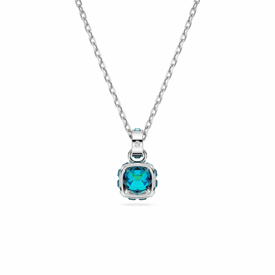 Μενταγιόν Birthstone, Τετράγωνη κοπή, Δεκέμβριος, Μπλε, Επιμετάλλωση ροδίου - Image 4