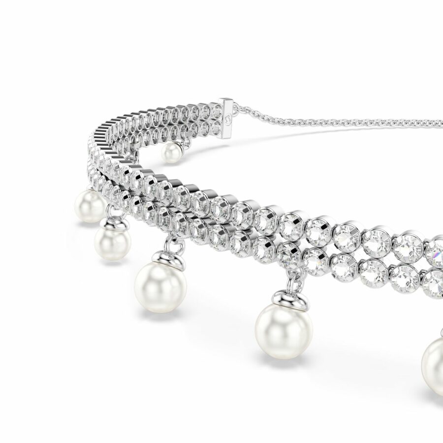 Τσόκερ Ariana Grande x Swarovski, Crystal pearl, Στρογγυλή κοπή, Λευκό, Επιμετάλλωση ροδίου - Image 3