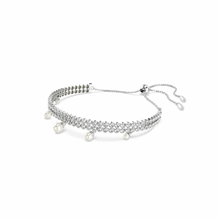 Βραχιόλι Ariana Grande x Swarovski, Crystal pearl, Στρογγυλή κοπή, Λευκό, Επιμετάλλωση ροδίου - Image 2