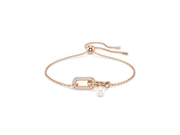 Βραχιόλι Constella, Crystal pearl, Στρογγυλή κοπή, Λευκό, Επιμετάλλωση σε ροζ χρυσαφί τόνο