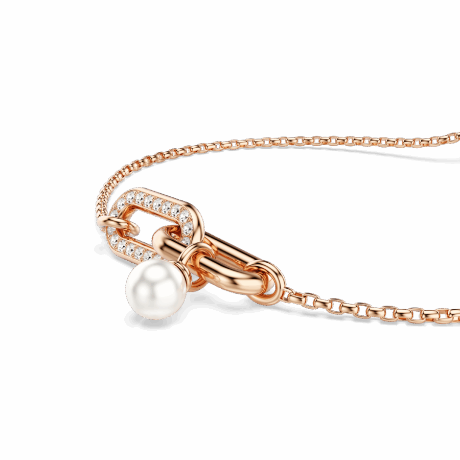 Βραχιόλι Constella, Crystal pearl, Στρογγυλή κοπή, Λευκό, Επιμετάλλωση σε ροζ χρυσαφί τόνο - Image 2