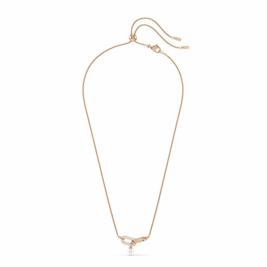 Μενταγιόν Constella, Crystal pearl, Στρογγυλή κοπή, Λευκό, Επιμετάλλωση σε ροζ χρυσαφί τόνο - Image 2