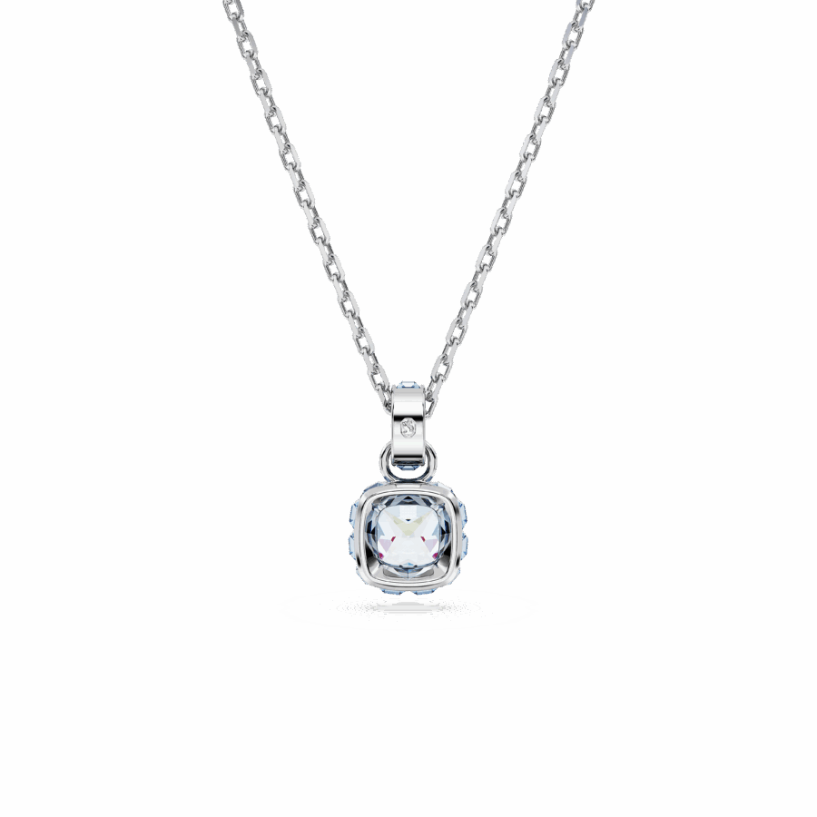 Μενταγιόν Birthstone, Τετράγωνη κοπή, Μάρτιος, Μπλε, Επιμετάλλωση ροδίου - Image 4