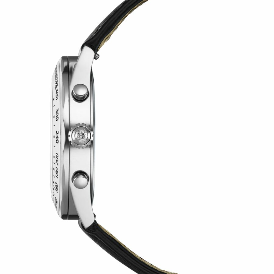 Ρολόι Dextera tachymetre, Swiss Made, Δερμάτινο λουράκι, Ασημί τόνος, Ανοξείδωτο ατσάλι - Image 5