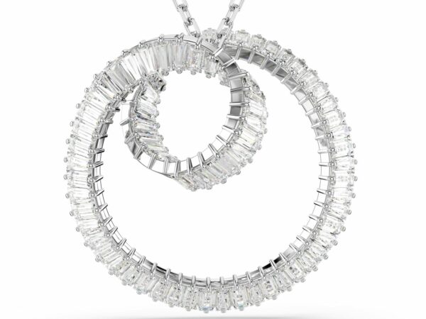 Μενταγιόν Matrix, Κοπή Baguette, Λευκό, Επιμετάλλωση ροδίου