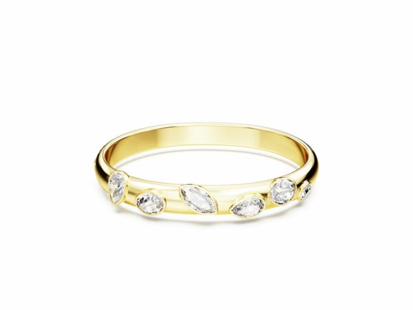 Άκαμπτο βραχιόλι Dextera, Μείξη κοπών, Λευκό, Επιμετάλλωση σε χρυσαφί τόνο