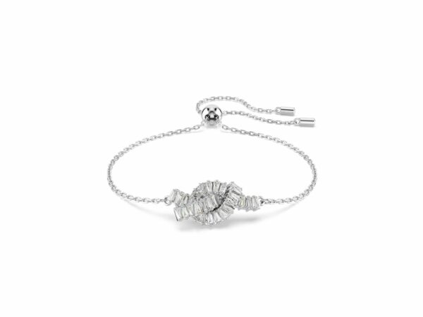 Βραχιόλι Matrix, Κοπή Baguette, Κόμπος, Λευκό, Επιμετάλλωση ροδίου