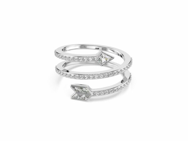 Δαχτυλίδι με σχέδιο Idyllia, Μείξη κοπών, Βέλος, Λευκό, Επιμετάλλωση ροδίου