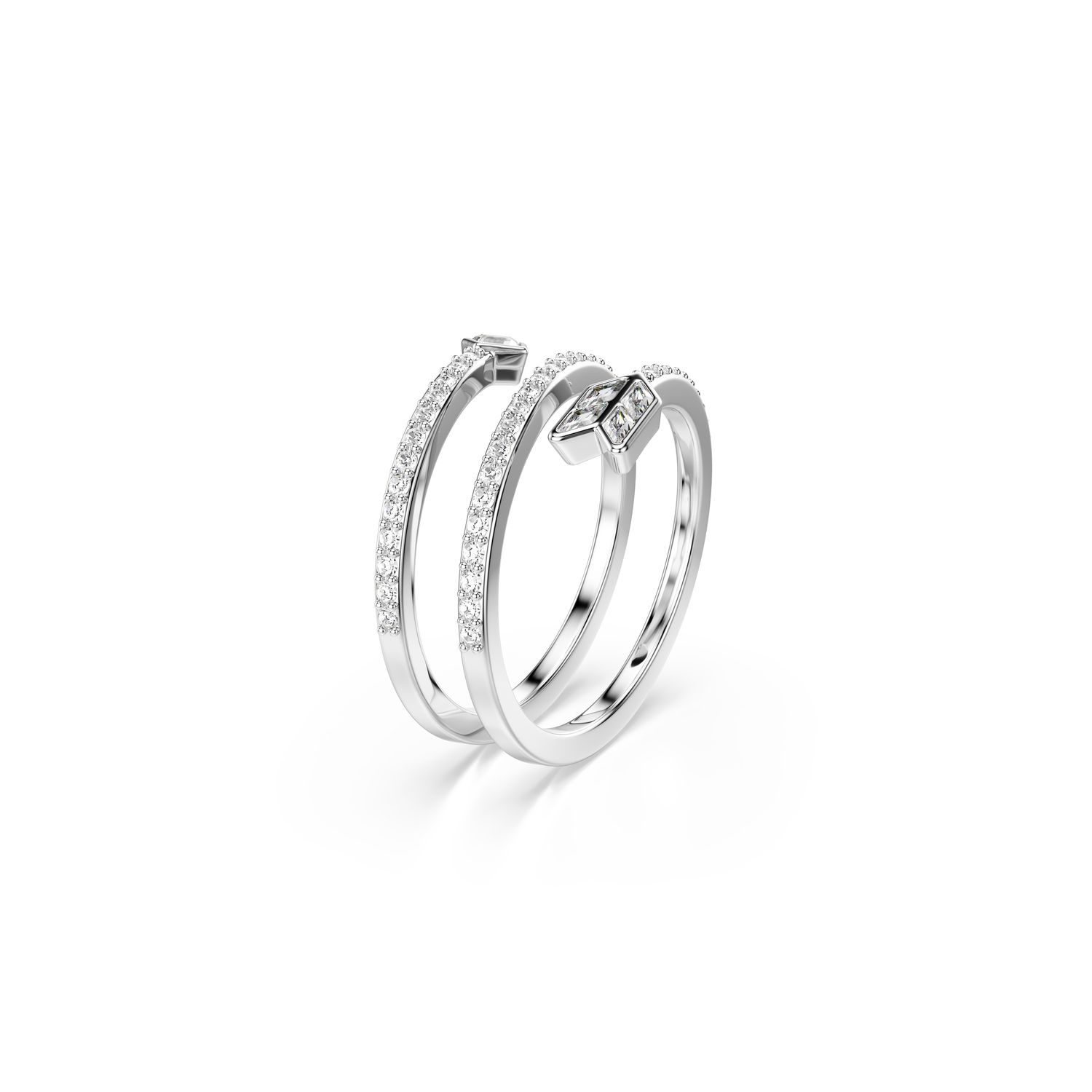 Δαχτυλίδι με σχέδιο Idyllia, Μείξη κοπών, Βέλος, Λευκό, Επιμετάλλωση ροδίου - Image 2