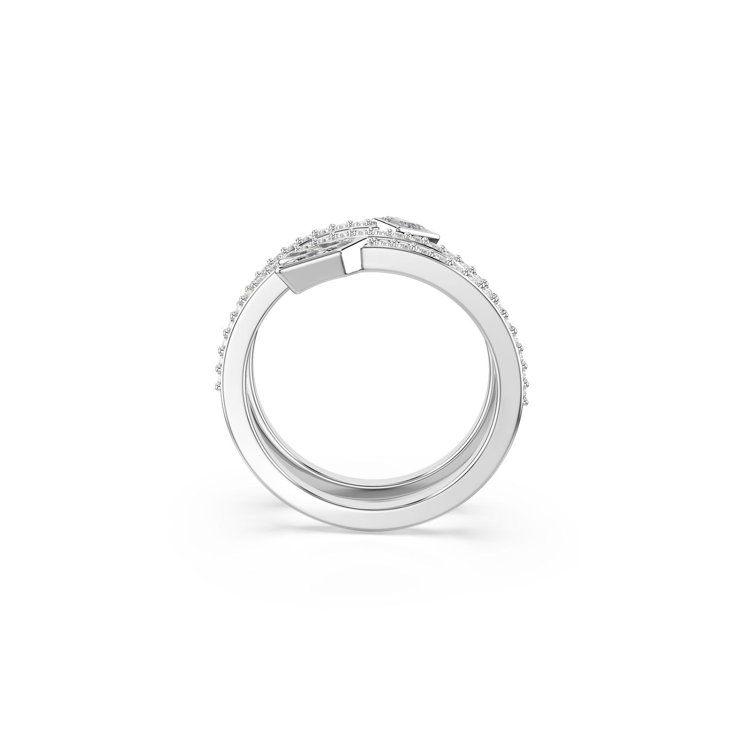 Δαχτυλίδι με σχέδιο Idyllia, Μείξη κοπών, Βέλος, Λευκό, Επιμετάλλωση ροδίου - Image 3