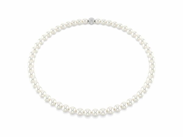 Κολιέ Matrix, Crystal pearl, Λευκό, Επιμετάλλωση ροδίου