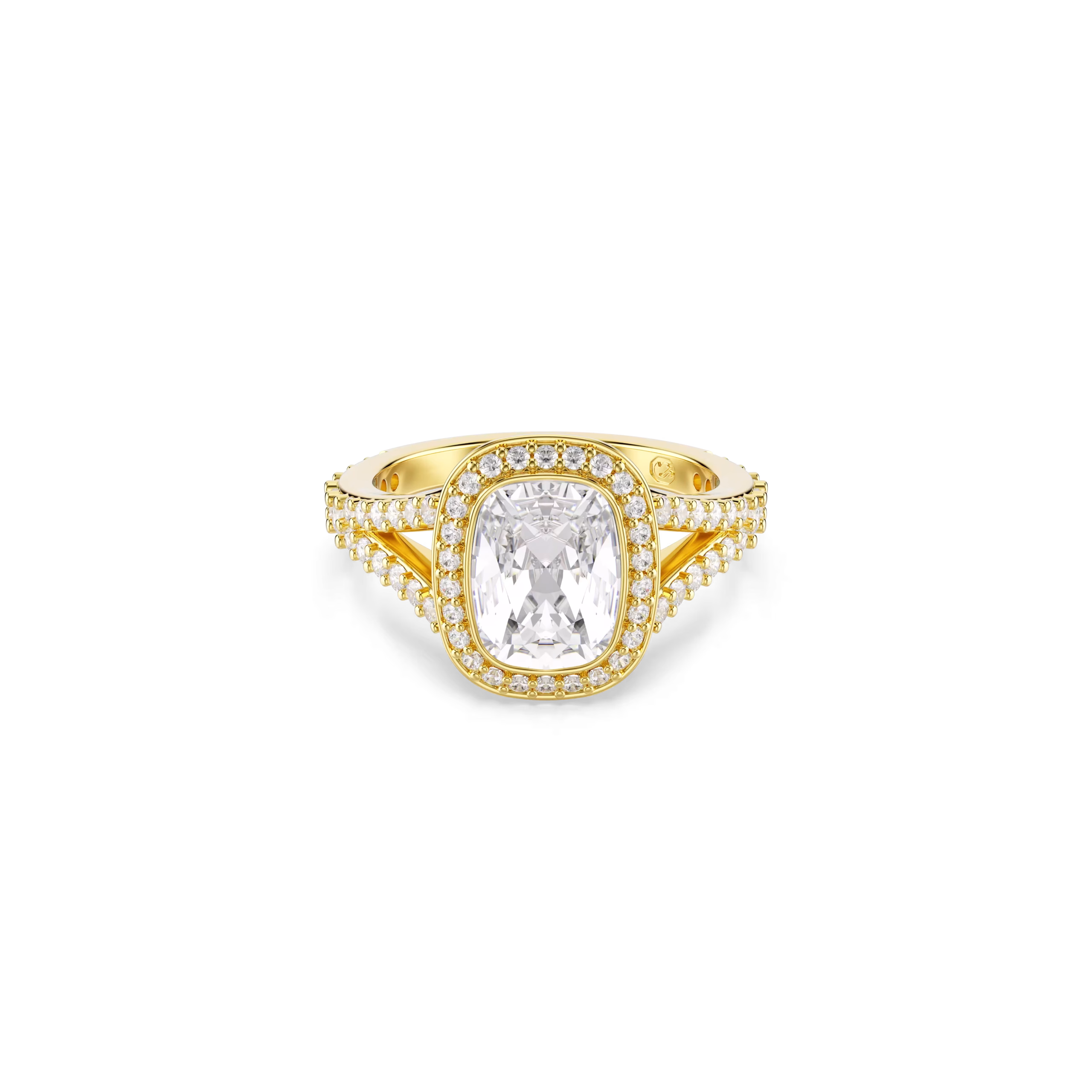 Δαχτυλίδι Una Angelic, Κοπή cushion, Λευκό, Φινίρισμα με χρυσό 18 καρατίων