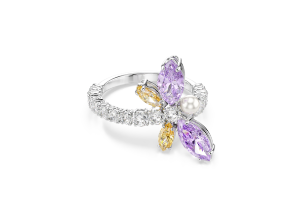 Δαχτυλίδι με σχέδιο Ariana Grande x Swarovski, Μείξη κοπών, Λιβελούλα, Πολύχρωμο, Επιμετάλλωση ροδίου