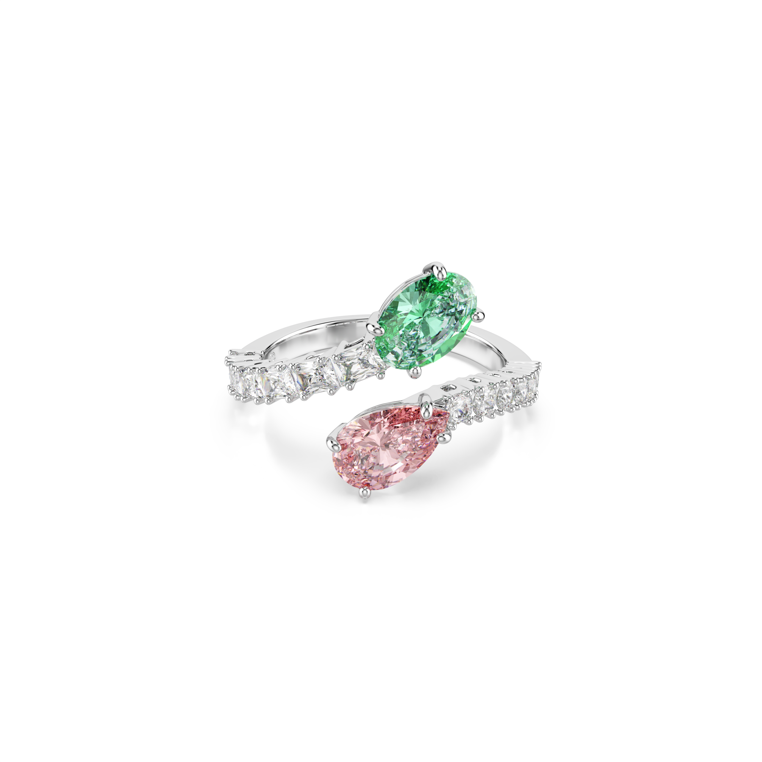 Ανοιχτό δαχτυλίδι Ariana Grande x Swarovski, Μείξη κοπών, Πολύχρωμο, Επιμετάλλωση ροδίου