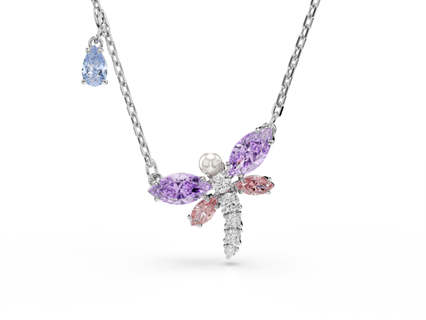 Μενταγιόν Ariana Grande x Swarovski, Μείξη κοπών, Λιβελούλα, Πολύχρωμο, Επιμετάλλωση ροδίου