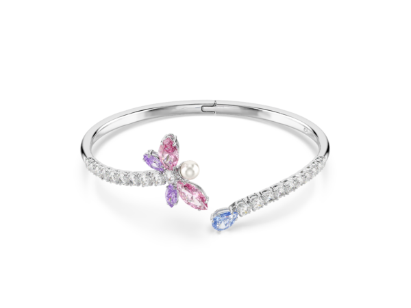 Άκαμπτο βραχιόλι Ariana Grande x Swarovski, Μείξη κοπών, Λιβελούλα, Πολύχρωμο, Επιμετάλλωση ροδίου