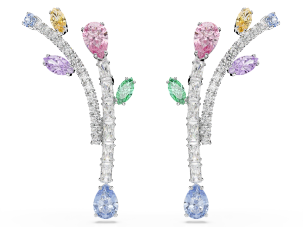 Σκουλαρίκια-σταγόνα Ariana Grande x Swarovski, Μείξη κοπών, Πολύχρωμα, Επιμετάλλωση ροδίου