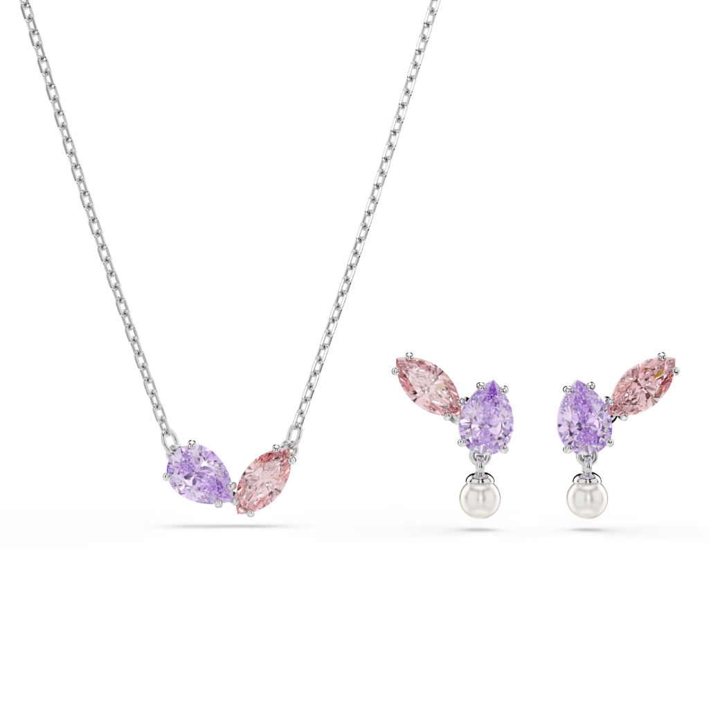 Σετ Ariana Grande x Swarovski, Μείξη κοπών, Πολύχρωμο, Επιμετάλλωση ροδίου