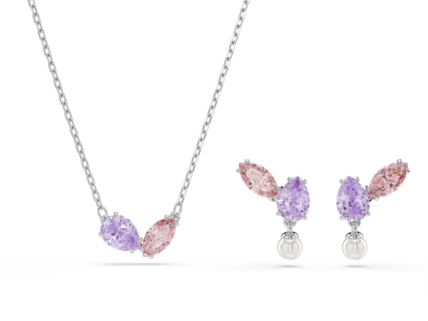 Σετ Ariana Grande x Swarovski, Μείξη κοπών, Πολύχρωμο, Επιμετάλλωση ροδίου