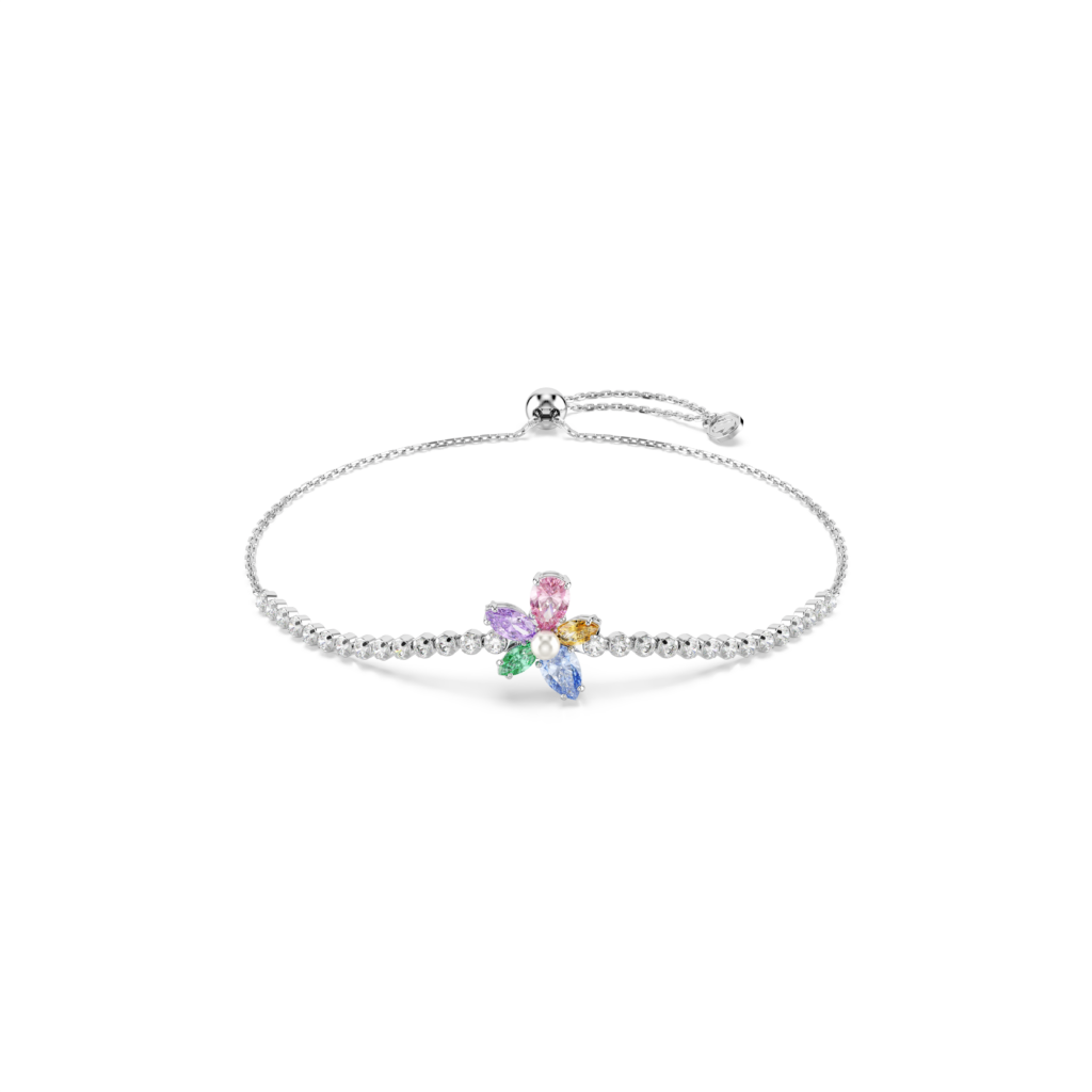 Βραχιόλι Ariana Grande x Swarovski, Μείξη κοπών, Λουλούδι, Πολύχρωμο, Επιμετάλλωση ροδίου