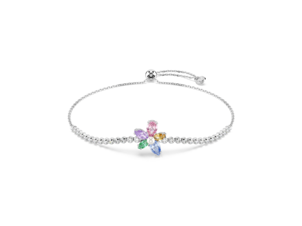 Βραχιόλι Ariana Grande x Swarovski, Μείξη κοπών, Λουλούδι, Πολύχρωμο, Επιμετάλλωση ροδίου