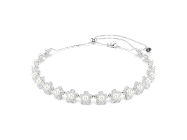 Τσόκερ Ariana Grande x Swarovski, Crystal pearl, Στρογγυλή κοπή, Λευκό, Επιμετάλλωση ροδίου