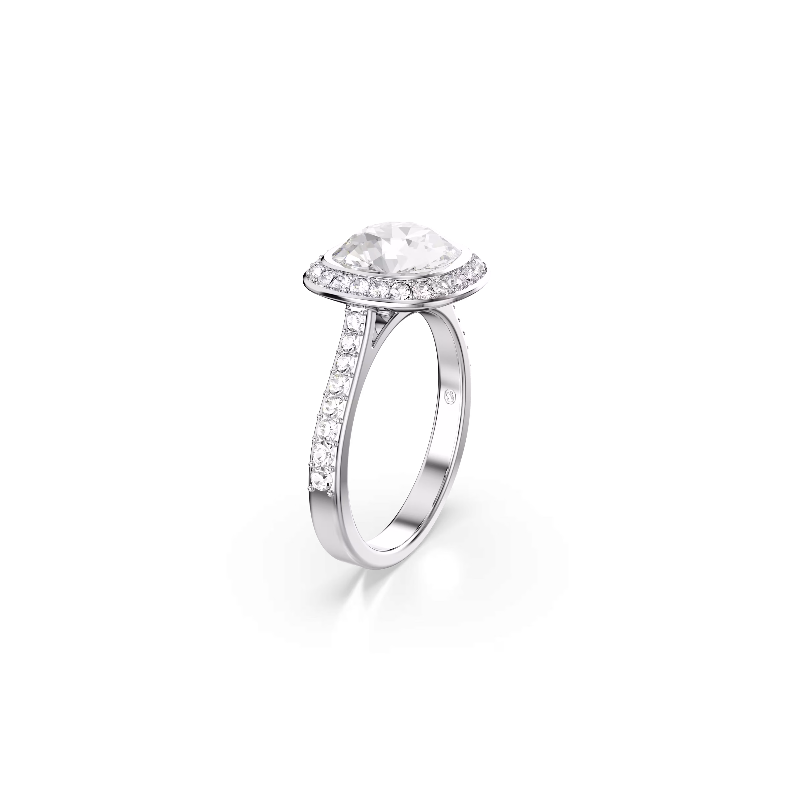 Δαχτυλίδι με στεφάνη Una Angelic, Κοπή cushion, Λευκό, Επιμετάλλωση ροδίου - Image 4