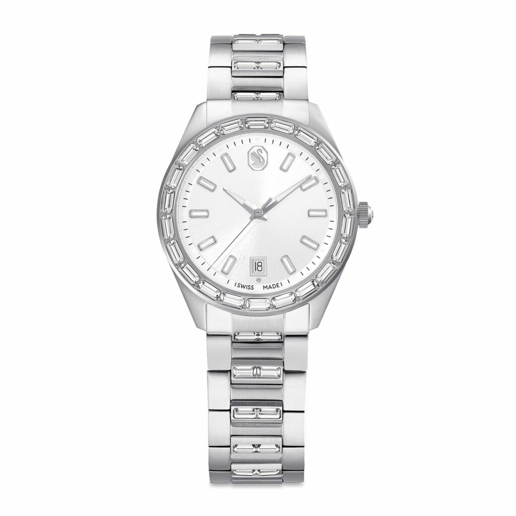 Ρολόι Matrix date, Swiss Made, Μεταλλικό μπρασελέ, Ασημί τόνος, Ανοξείδωτο ατσάλι