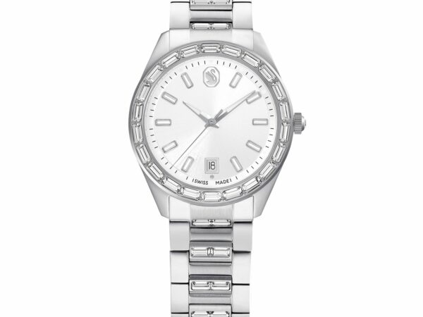 Ρολόι Matrix date, Swiss Made, Μεταλλικό μπρασελέ, Ασημί τόνος, Ανοξείδωτο ατσάλι