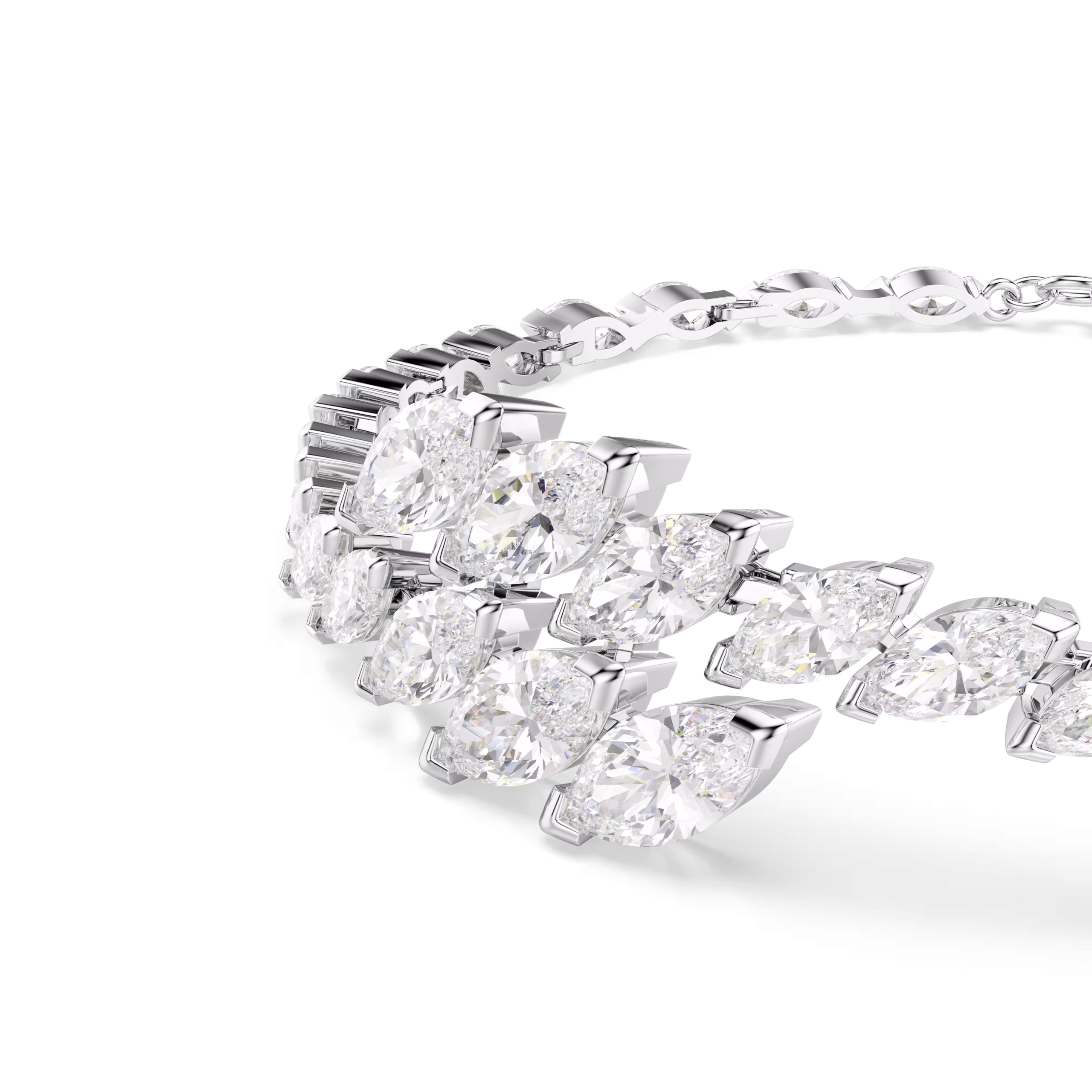 Βραχιόλι Mesmera, Κοπή Marquise, Λευκό, Επιμετάλλωση ροδίου - Image 4