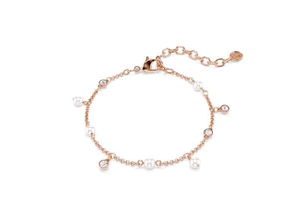 Βραχιόλι Imber, Crystal pearl, Στρογγυλή κοπή, Λευκό, Φινίρισμα με ροζ χρυσό 18 καρατίων