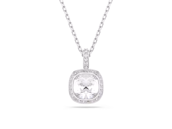 Μενταγιόν Una Angelic, Κοπή cushion, Λευκό, Επιμετάλλωση ροδίου