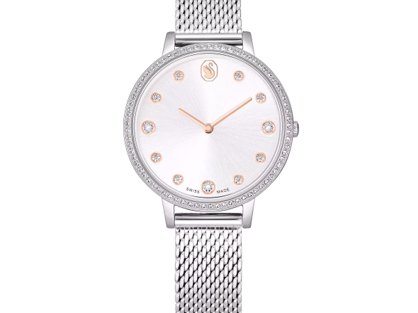 Ρολόι Clarica, Swiss Made, Μεταλλικό μπρασελέ, Ασημί τόνος, Ανοξείδωτο ατσάλι