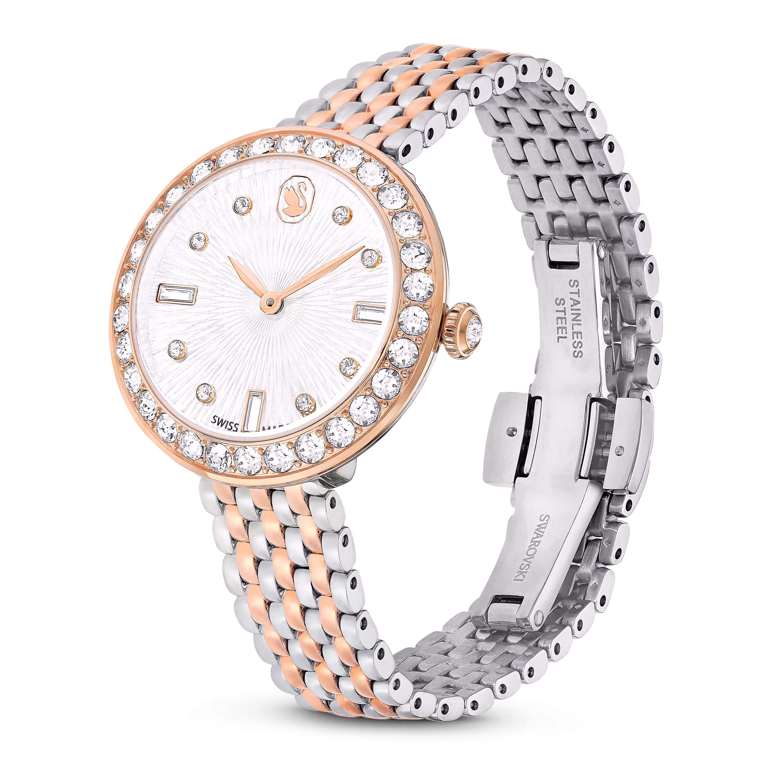 Ρολόι Matrix tennis 7-link, Swiss Made, Μεταλλικό μπρασελέ, Ροζ χρυσαφί τόνος, Φινίρισμα από διάφορα μέταλλα - Image 2