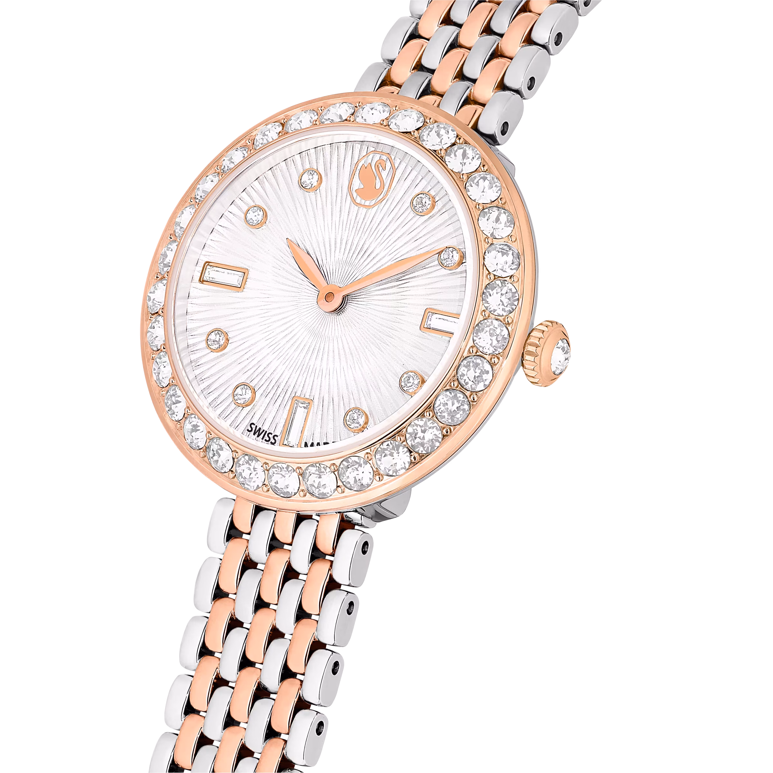 Ρολόι Matrix tennis 7-link, Swiss Made, Μεταλλικό μπρασελέ, Ροζ χρυσαφί τόνος, Φινίρισμα από διάφορα μέταλλα - Image 4